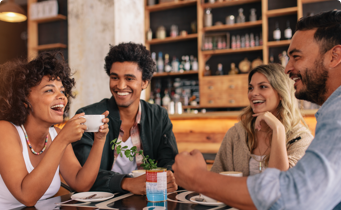 Group of friends chatting image