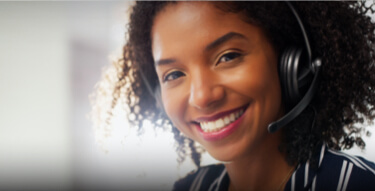 smiling woman with headset