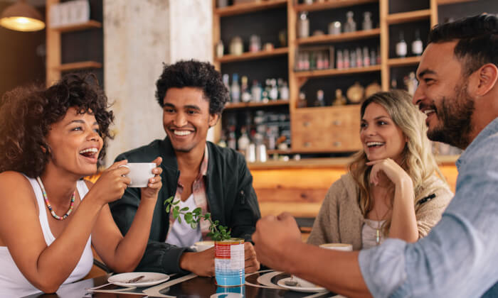 group of friend sharing coffee together